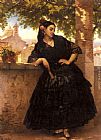 Famous Beauty Paintings - A Spanish Beauty with a Fan